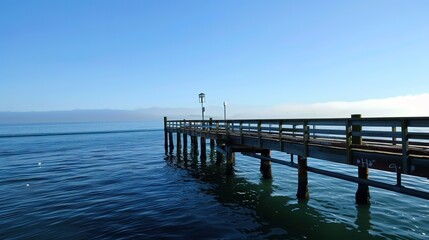 Obraz premium Long Pier Extending into the Sea