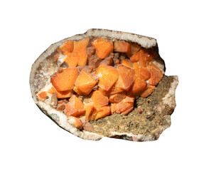 quartz geode  on white, isolated