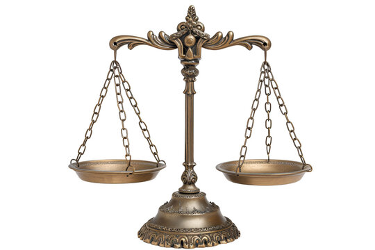 a gold scale with a white background