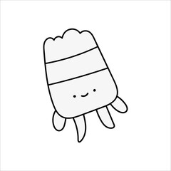ice cream character doodle linear cartoon coloring