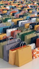 shopping bags. icon seamless pattern 3d rendering