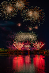 Happy New Year 2024-25 Colorful Fireworks Explosion on Black Background