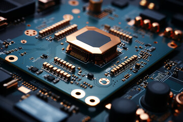 A collage of technological innovations, featuring circuit board designs, futuristic gadgets, and digital interfaces, exploring the intersection of technology and creativity.  Generative Ai.