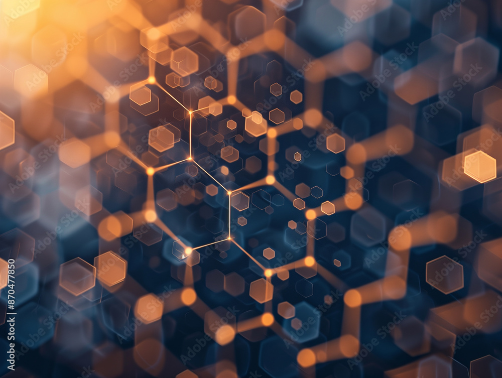 Aufkleber abstract background hexagon pattern with glowing lights