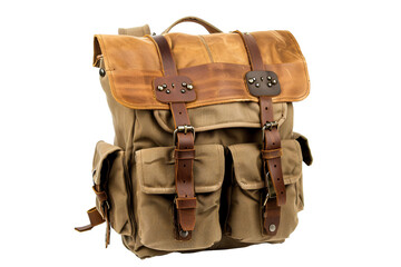 a brown and tan backpack