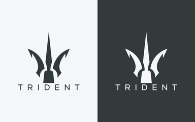 Minimalist trident logo. Modern abstract trident logo