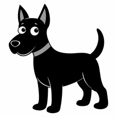 black and white dog,silhouette,vector