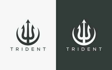 Minimalist trident logo. Modern abstract trident logo