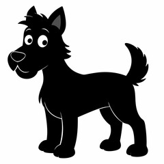 black and white dog,silhouette,vector