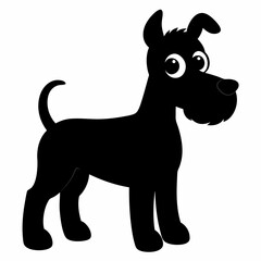black and white dog,silhouette,vector