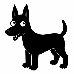 black and white dog,silhouette,vector