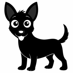 black and white dog,silhouette,vector