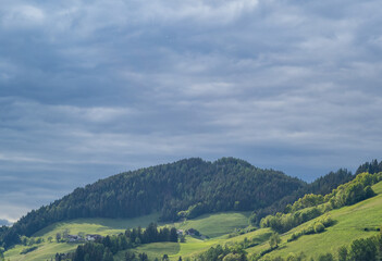 Obraz premium Landscape in Villnoess Valley in South Tyrol