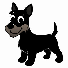 black and white dog,silhouette,vector