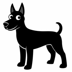 black and white dog,silhouette,vector