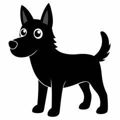 black and white dog,silhouette,vector