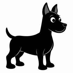 black and white dog,silhouette,vector