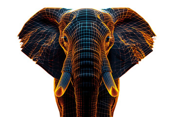 Obraz premium an elephant with a grid on its head
