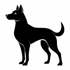 black and white dog,silhouette,vector