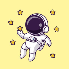 Cute Astronaut Floating And Catching Star Cartoon Vector
Icon Illustration. Science Technology Icon Concept Isolated
Premium Vector. Flat Cartoon Style