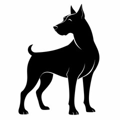 black and white dog,silhouette,vector