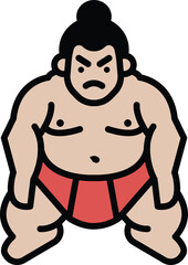 Fototapeta premium Sumo icon in line style