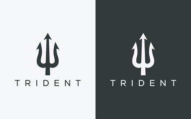 Minimalist trident logo. Modern abstract trident logo