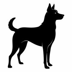 black and white dog,silhouette,vector
