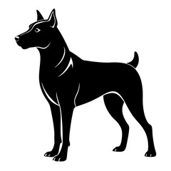 black and white dog,silhouette,vector
