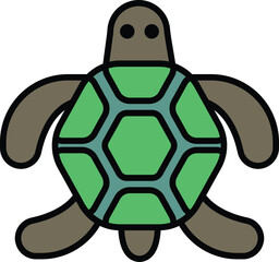 A turtle is shown in black and white