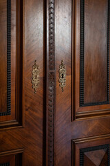 the old wooden cabinet doors