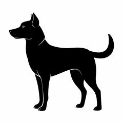 black and white dog,silhouette,vector