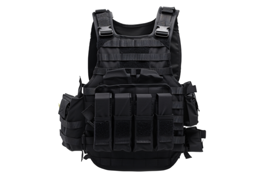 a black vest with multiple straps