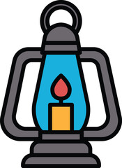 black and white lantern with a candle inside