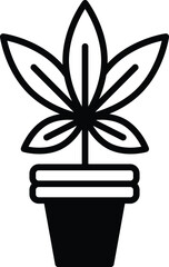 leafy plant with a stem and a leafy top