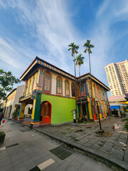  Colorful Chinese house located on Kerbau Road, in the heart of Little India, Singapore