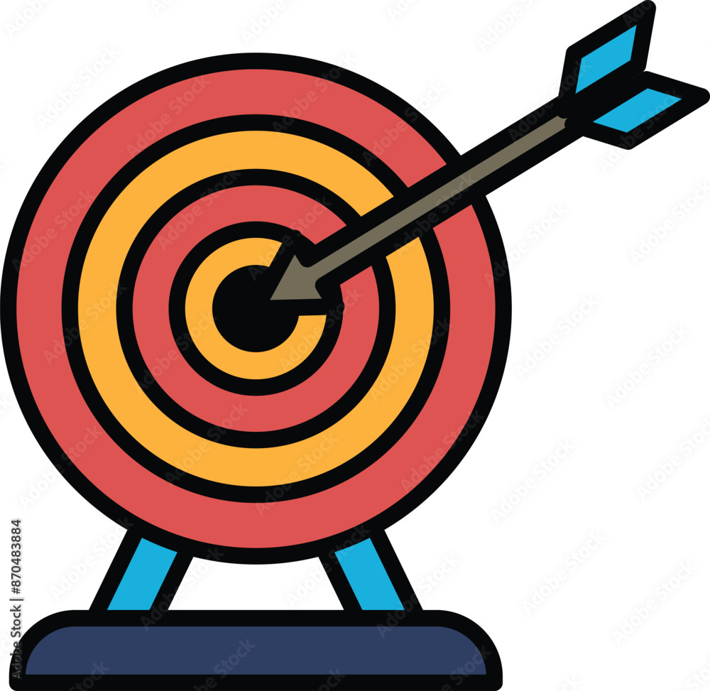 Poster a black and white image of a target with an arrow pointing to it