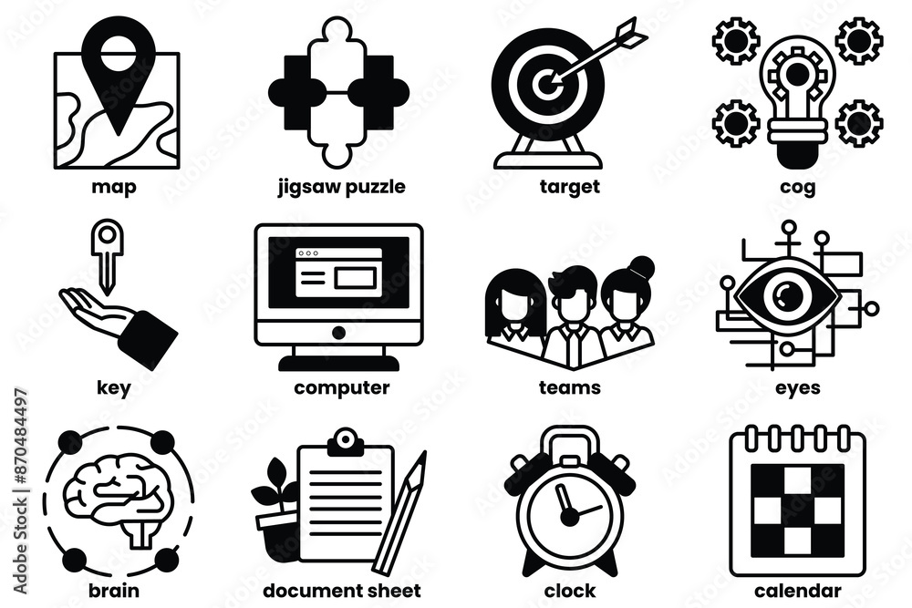 Poster a set of icons for a computer program