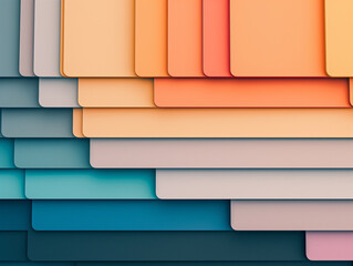 Multicolored, Tech Background with a Geometric 3D Structure. Bright, Minimal design with Simple Futuristic Forms