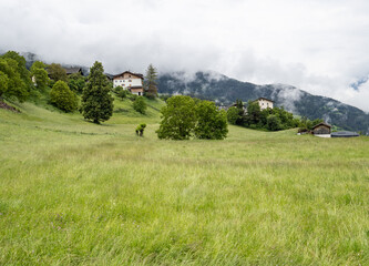 Landscape in Villnoess Valley in South Tyrol