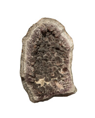 quartz geode  on white, isolated