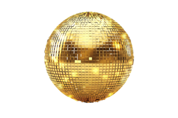 a gold disco ball with lights