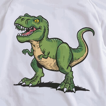 Tyrannosaurus rex or t rex dinosaur isolated on white. Comic style vector