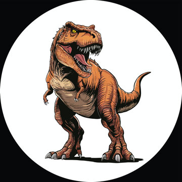Tyrannosaurus rex or t rex dinosaur isolated on white. Comic style vector