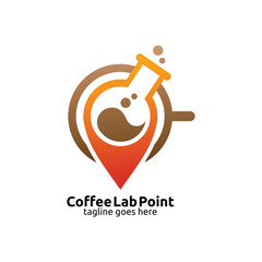 Coffee lab point logo design template