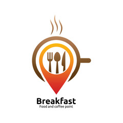 Breakfast time logo design template