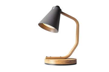 a lamp with a wooden base