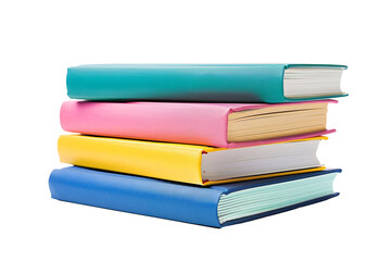 a stack of books on a white background