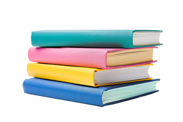 a stack of books on a white background