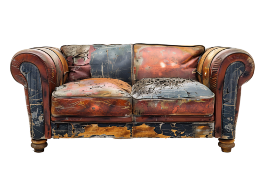 a couch with rust on it